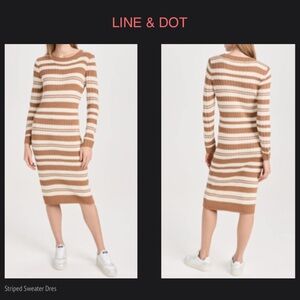 LINE & DOT Striped Sweater Dress